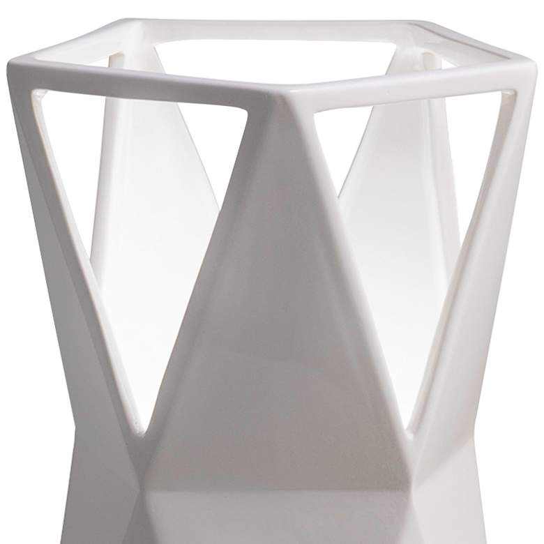 Image 2 Totem 11 3/4 inch High Gloss White Ceramic Portable Accent Table Lamp more views