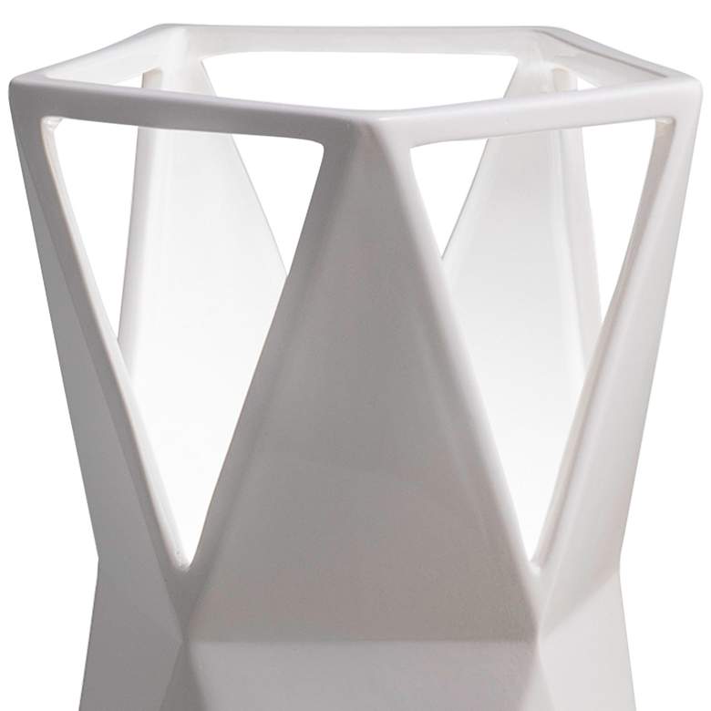 Image 2 Totem 11 3/4" High Gloss White Ceramic Portable Accent Table Lamp more views