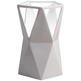 Image1 of Totem 11 3/4" High Gloss White Ceramic Portable LED Accent Table Lamp