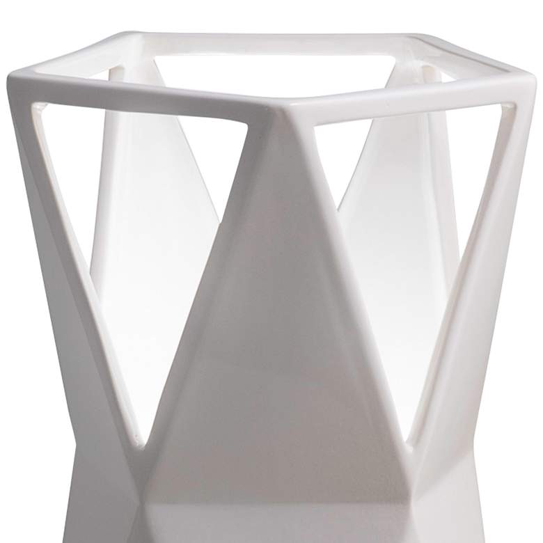 Image 2 Totem 11 3/4" High Gloss White Ceramic Portable LED Accent Table Lamp more views
