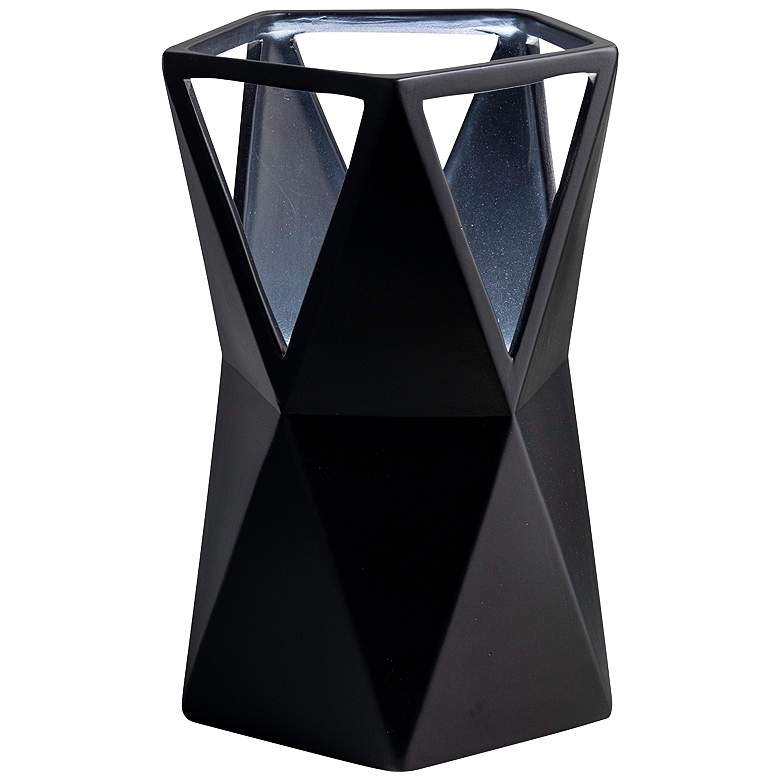 Totem 11 3/4&quot; High Matte Black Ceramic Portable LED Accent Table Lamp