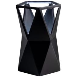 Totem 11 3/4&quot; High Matte Black Ceramic Portable LED Accent Table Lamp