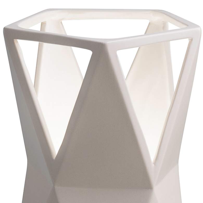 Image 2 Totem 11 3/4" High Matte White Ceramic Portable Accent Table Lamp more views