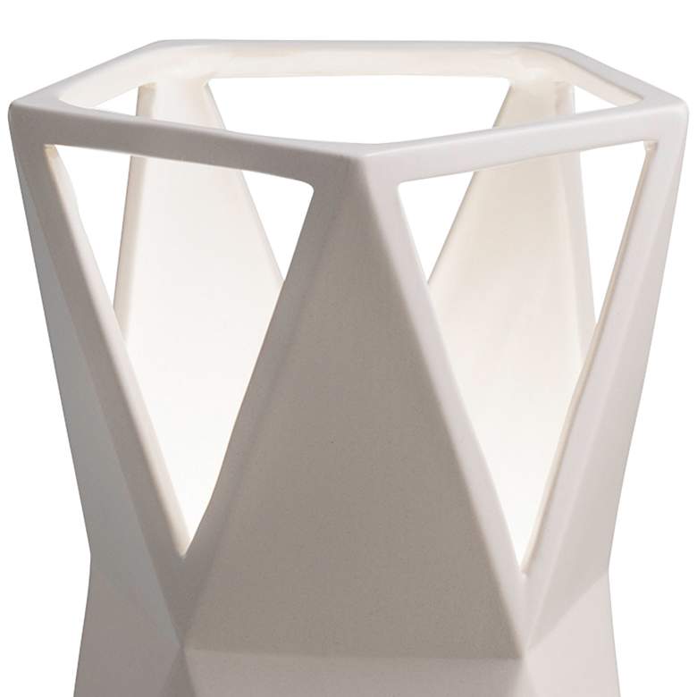 Image 2 Totem 11 3/4" High Matte White Ceramic Portable LED Accent Table Lamp more views