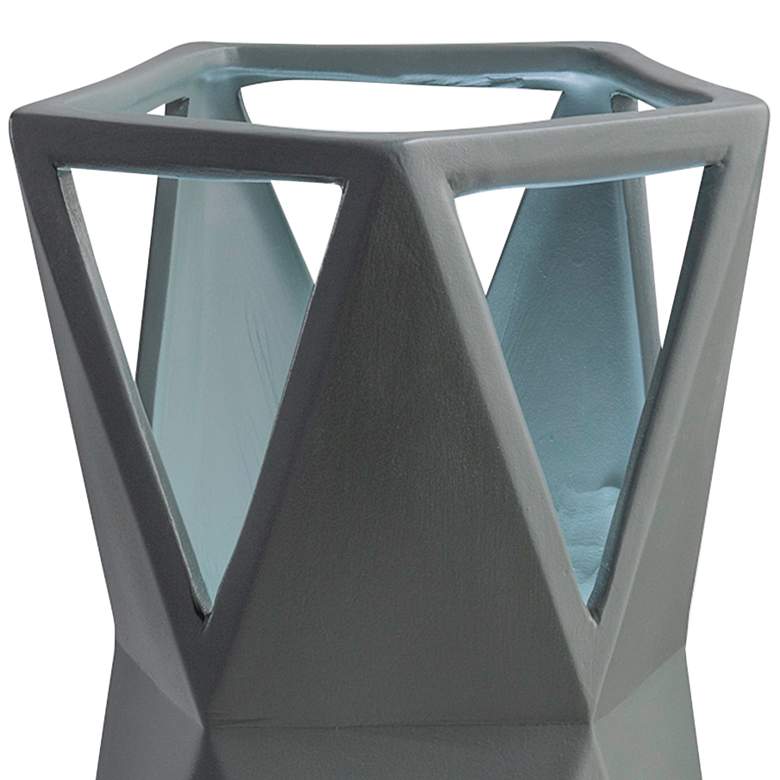 Image 2 Totem 11 3/4" High Pewter Green Ceramic ortable Accent Table Lamp more views