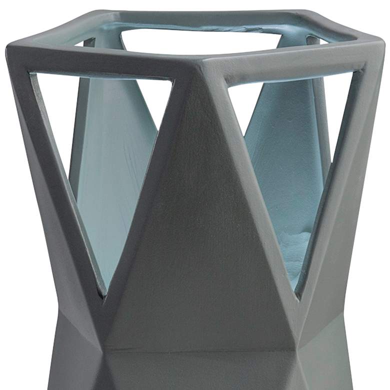 Image 2 Totem 11 3/4" High Pewter Green Ceramic Portable LED Accent Table Lamp more views