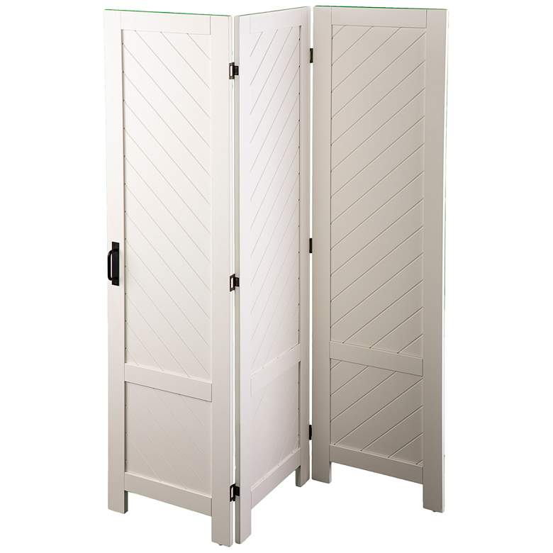 Image 2 Tottleigh 50 1/2" Wide White Wood 3-Panel Room Divider