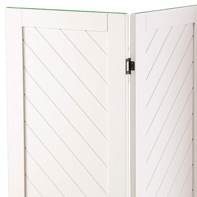 Image 3 Tottleigh 50 1/2" Wide White Wood 3-Panel Room Divider more views