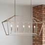 1_Toulia 40" Wide Satin Nickel 5-Light Linear Pendant