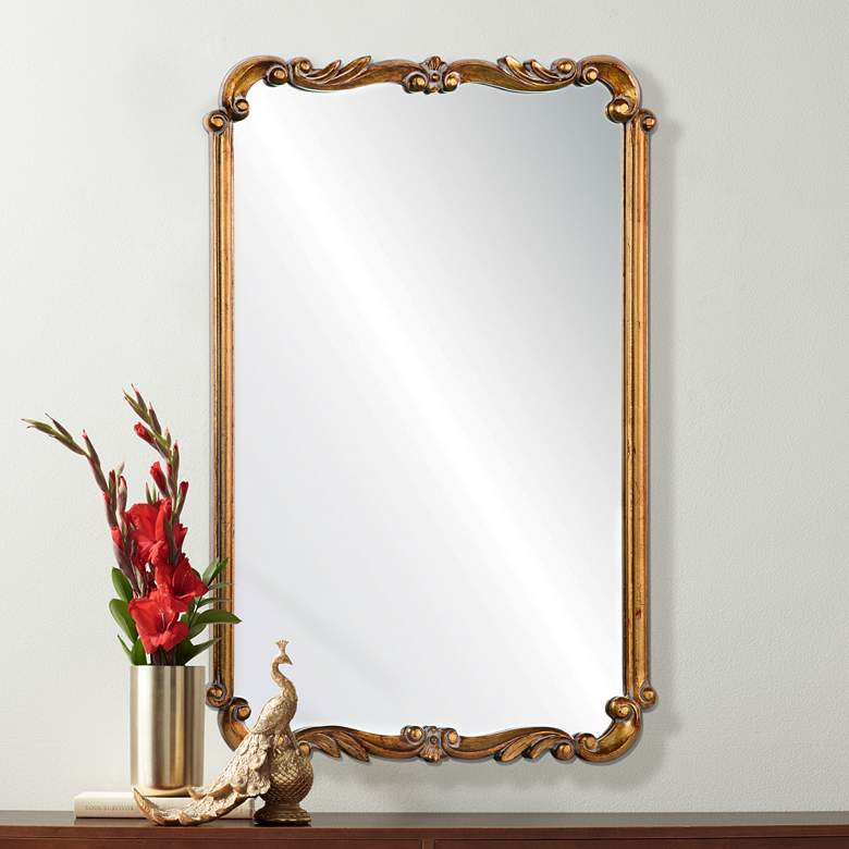 Image 1 Toulouse Gold 24 1/2 inch x 36 inch Rectangular Wall Mirror