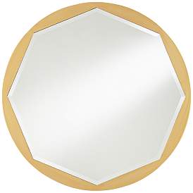 Image2 of Tourasi Brushed Gold 32" Round Cut Framed Wall Mirror