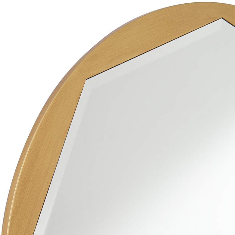 Tourasi Brushed Gold 32 inch Round Cut Framed Wall Mirror more views