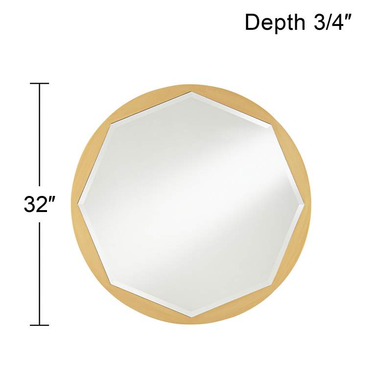 Image 7 Tourasi Brushed Gold 32" Round Cut Framed Wall Mirror more views
