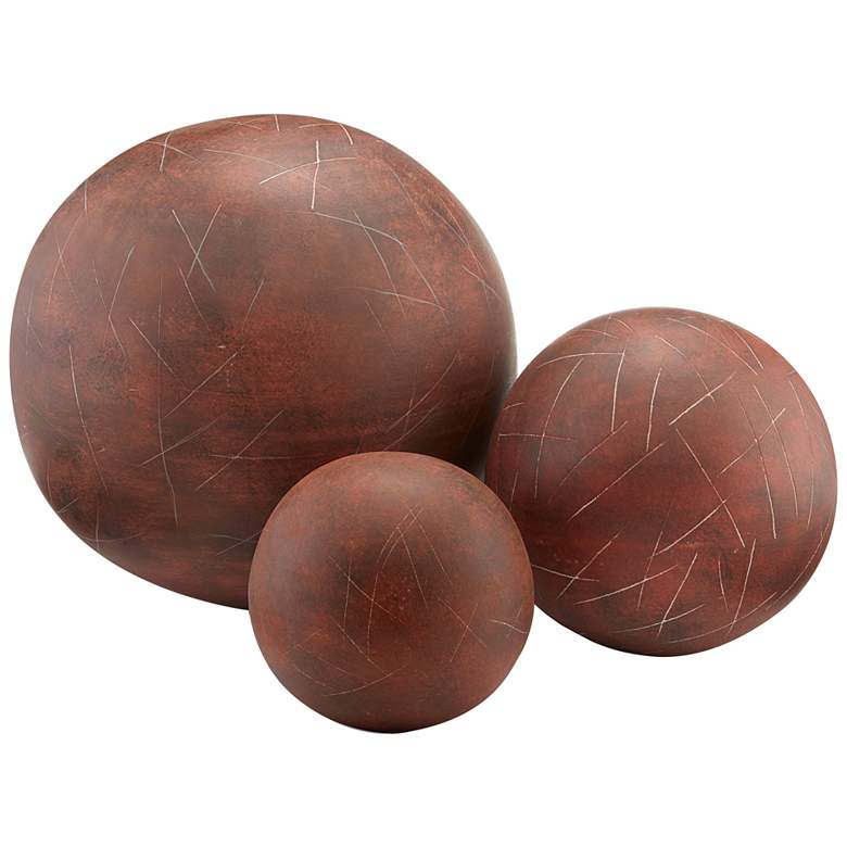 Tourasi Mesa Red Decorative Spheres Set of 3
