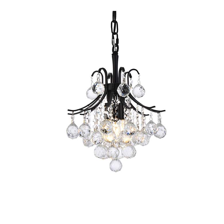 Image 4 Toureg 12" Wide Black and Crystal 3-Light Mini Pendant more views