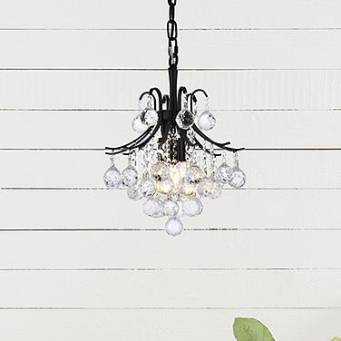 Toureg 12" Wide Black and Crystal 3-Light Mini Pendant