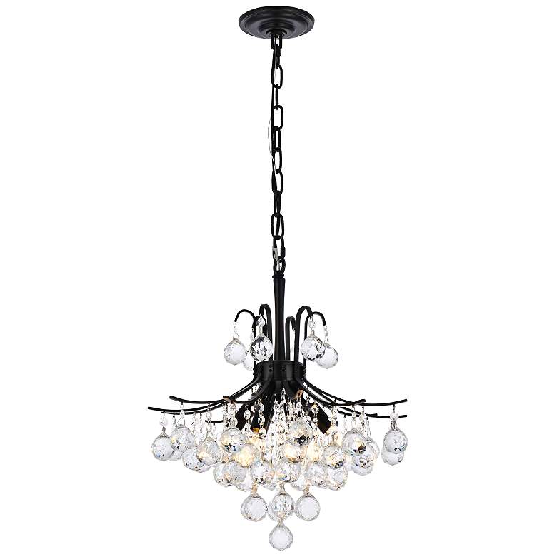 Image 2 Toureg 16" Wide Black and Crystal 6-Light Pendant