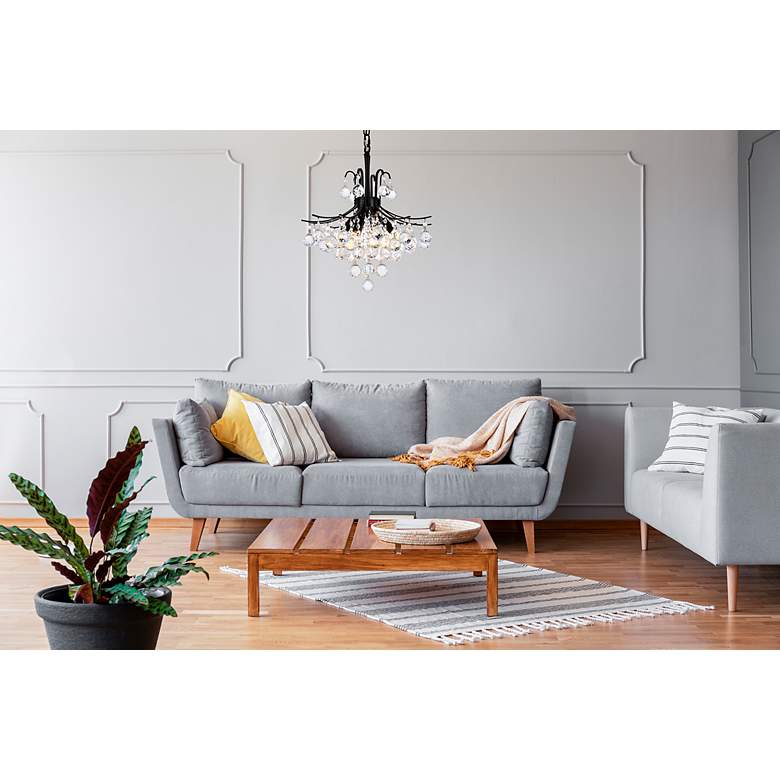 Image 3 Toureg 16" Wide Black and Crystal 6-Light Pendant more views