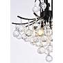 Toureg 16" Wide Black and Crystal 6-Light Pendant
