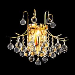 Toureg 16&quot; Wide Gold and Crystal Sconce