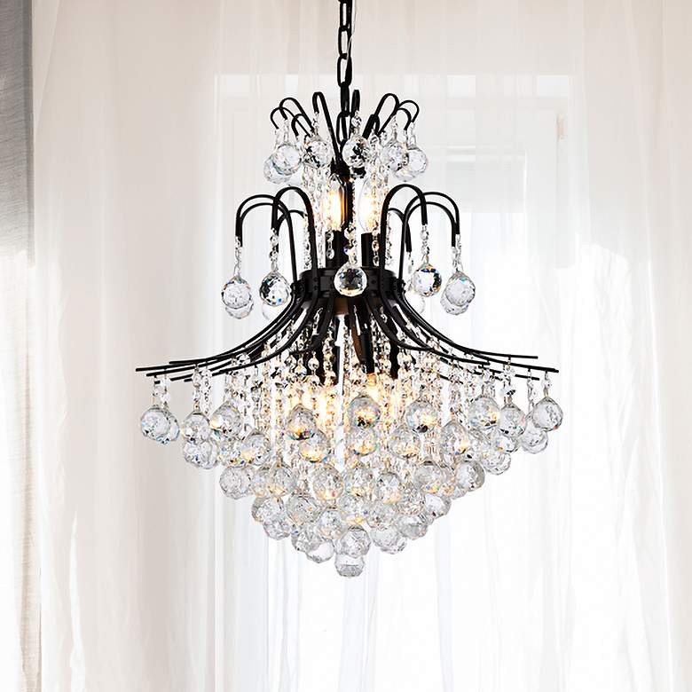 Image 1 Toureg 22" Wide Black and Crystal Chandelier