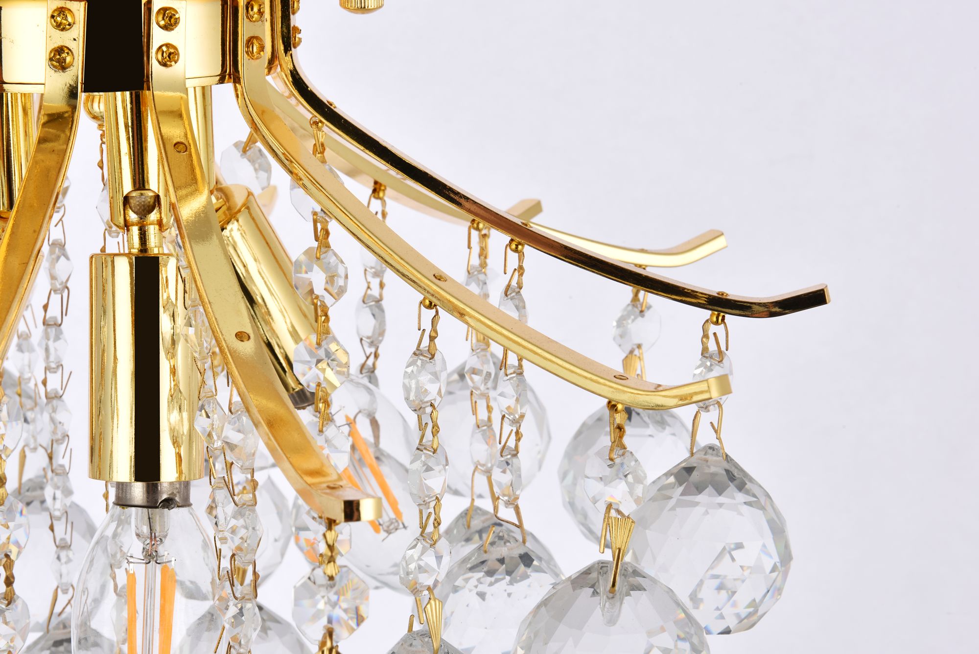 Toureg 3 Lt Gold Flush Mount Clear in scene