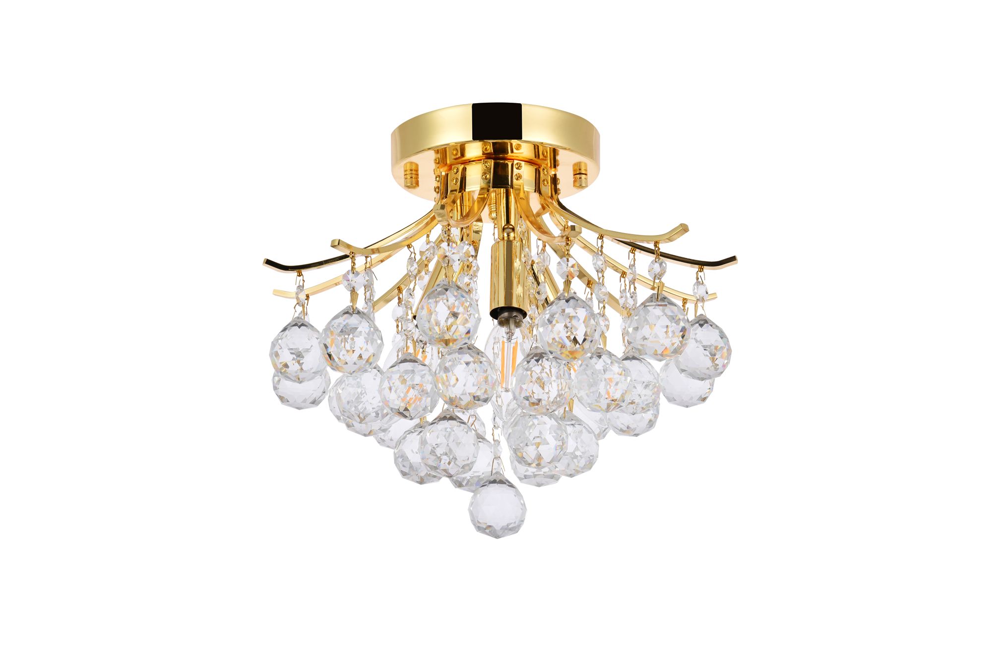 Toureg 3 Lt Gold Flush Mount Clear in scene