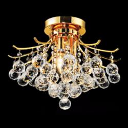 Toureg Gold 16&quot; Wide Traditional Crystal Ceiling Light