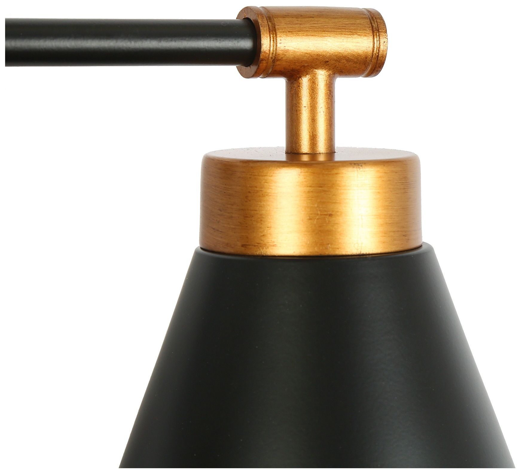 Image 4 Tourmal 22.4"W 3-Light Black Brass Metal Cone Bathroom Vanity Light more views
