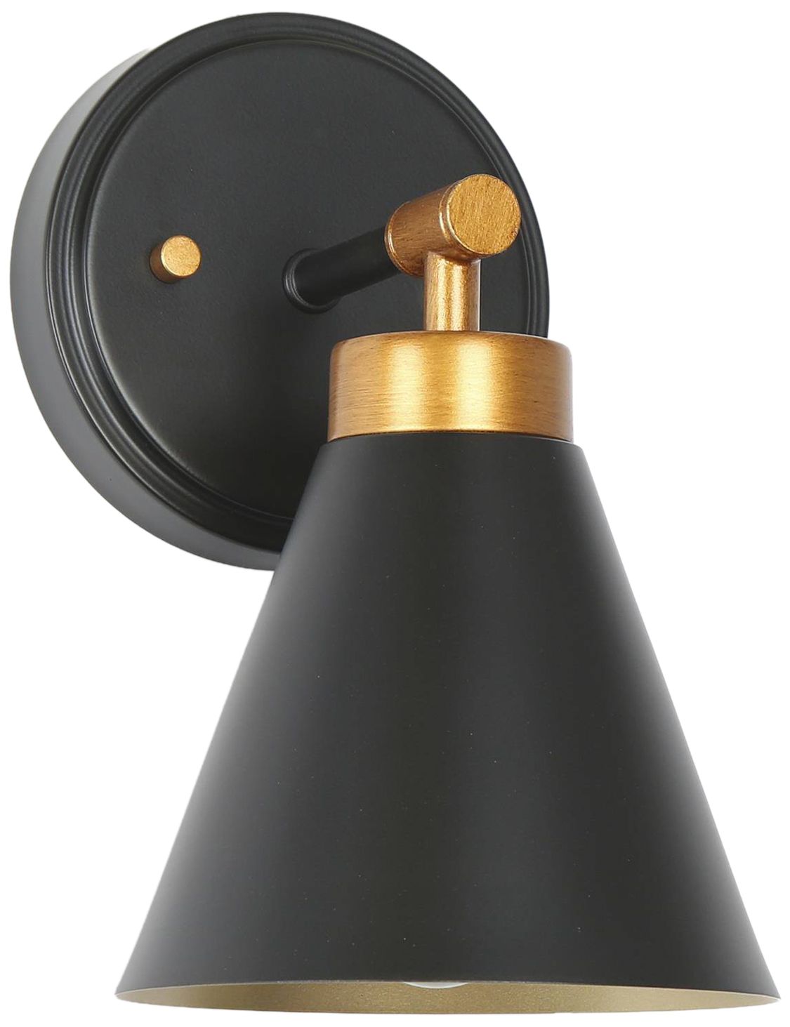 Tourmal 5.9"W 1-Light Black Brass Metal Cone Wall Sconce