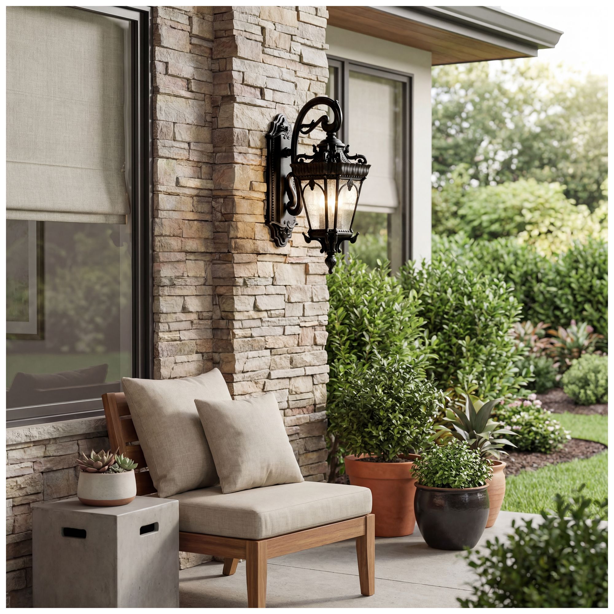 Image 5 Tournai 29" High Textured Black 3-Light Outdoor Wall Light more views