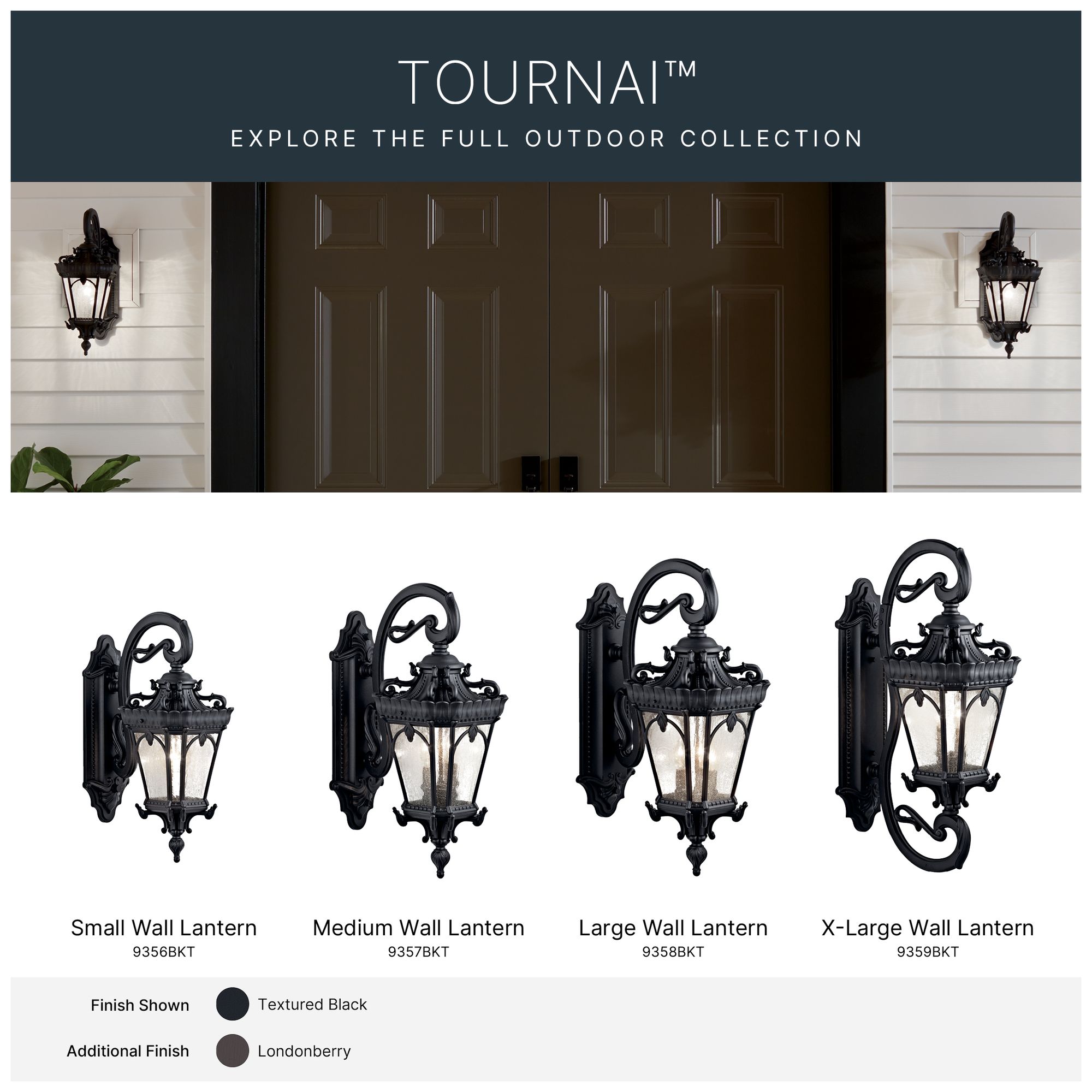 Image 6 Tournai 29" High Textured Black 3-Light Outdoor Wall Light more views