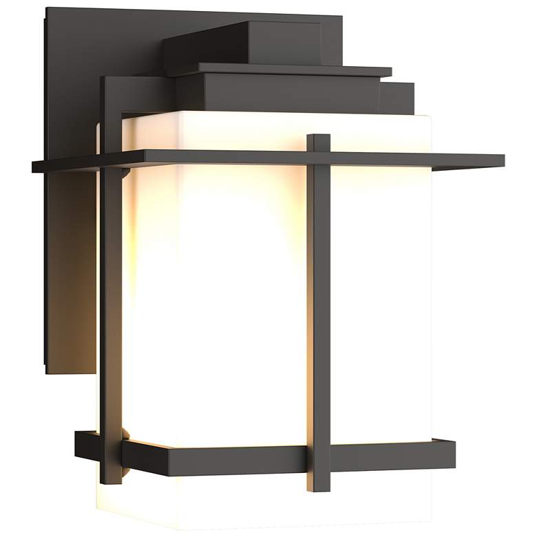 Image 1 Tourou 7.4 inchH Coastal Oil Rubbed Bronze Small Outdoor Sconce w/ Opal Sh