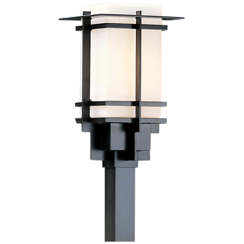 Image 1 Tourou Coastal Black Outdoor Post-Light With Opal Glass