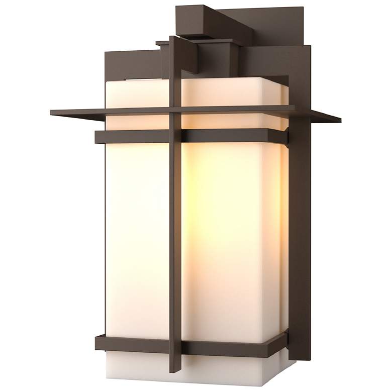 Image 1 Tourou Coastal Bronze Downlight Large Outdoor Sconce With Opal Glass