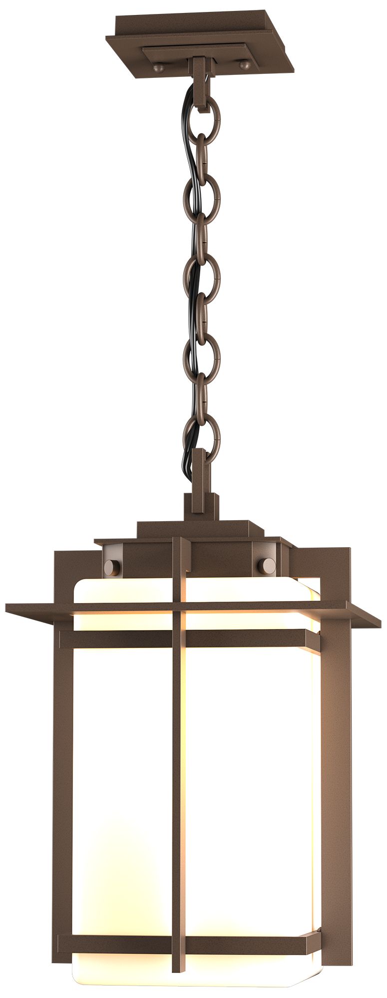 Tourou Coastal Bronze Large Outdoor Ceiling Fixture With Opal Glass