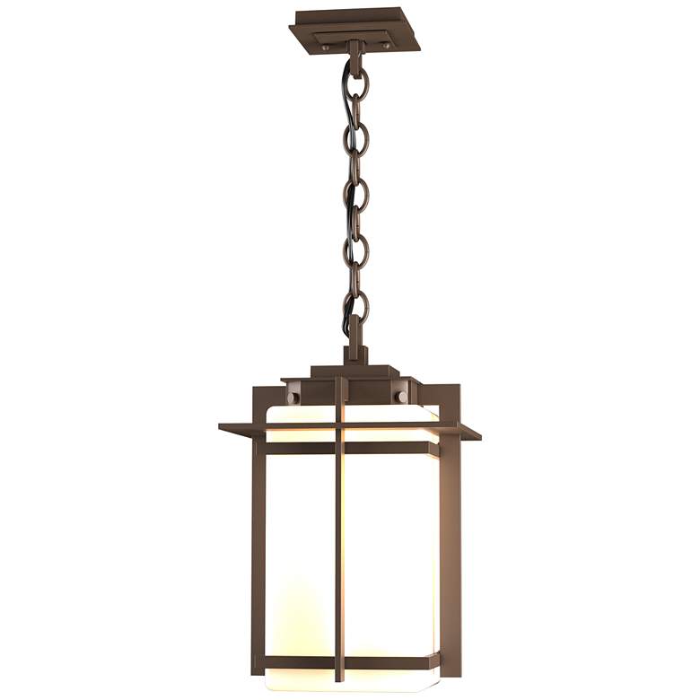 Image 1 Tourou Coastal Bronze Large Outdoor Ceiling Fixture With Opal Glass