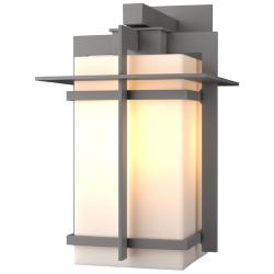 Tourou Coastal Burnished Steel Large Outdoor Sconce With Opal Glass