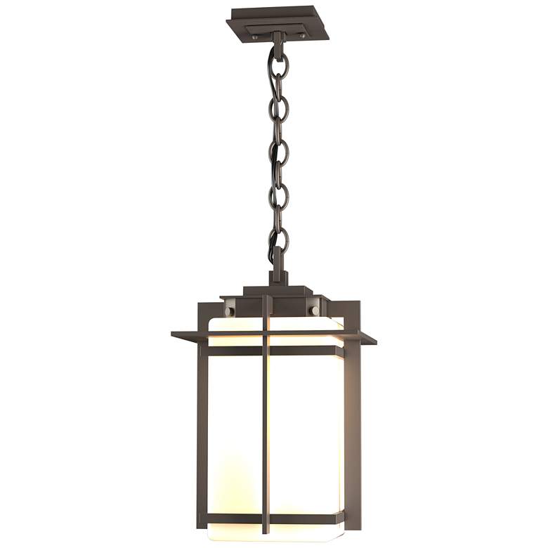 Image 1 Tourou Coastal Dark Smoke Large Outdoor Ceiling Fixture With Opal Glass
