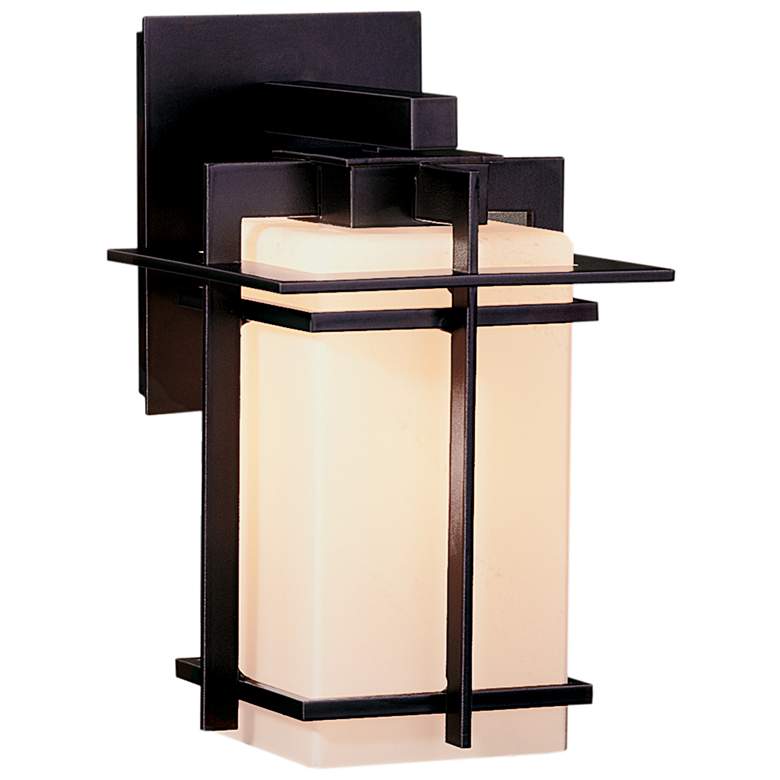Image 1 Tourou Downlight Outdoor Sconce - Black Finish - Opal Glass