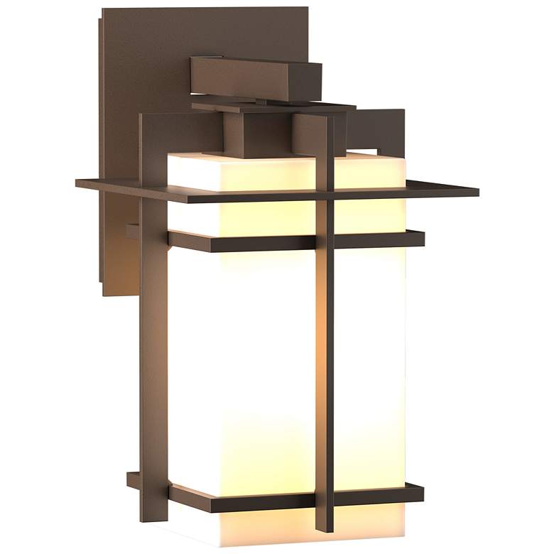 Image 1 Tourou Downlight Outdoor Sconce - Bronze Finish - Opal Glass