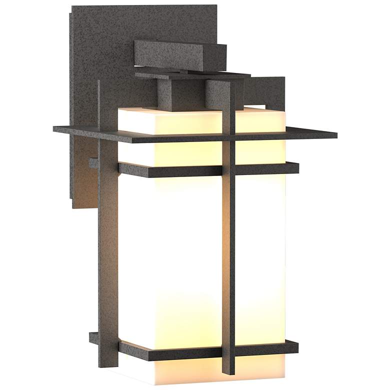 Image 1 Tourou Downlight Outdoor Sconce - Iron Finish - Opal Glass
