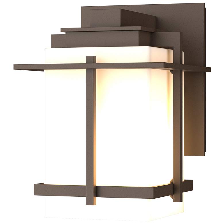 Image 1 Tourou Downlight Small Outdoor Sconce - Bronze Finish - Opal Glass