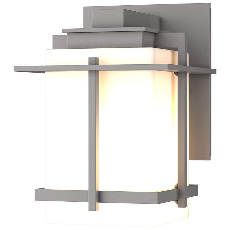 Image 1 Tourou Downlight Small Outdoor Sconce - Steel Finish - Opal Glass