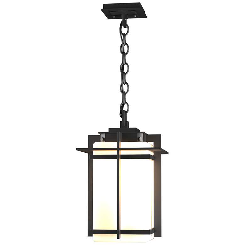 Image 1 Tourou Large Outdoor Ceiling Fixture - Black Finish - Opal Glass