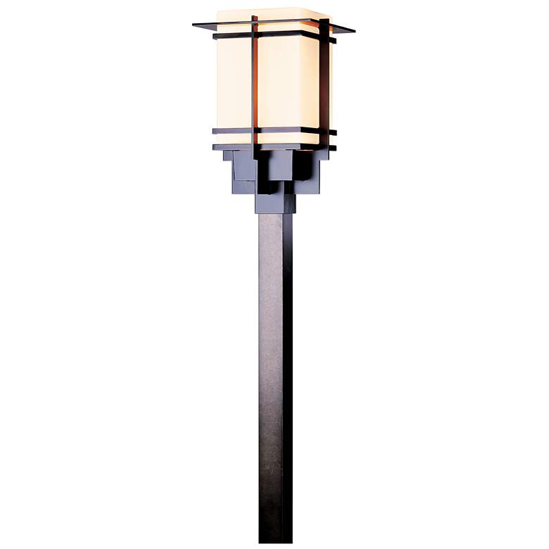 Image 1 Tourou Large Outdoor Post Light - Black Finish - Opal Glass