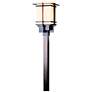 Tourou Large Outdoor Post Light - Black Finish - Opal Glass