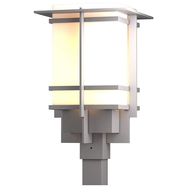Image 1 Tourou Large Outdoor Post Light - Steel Finish - Opal Glass