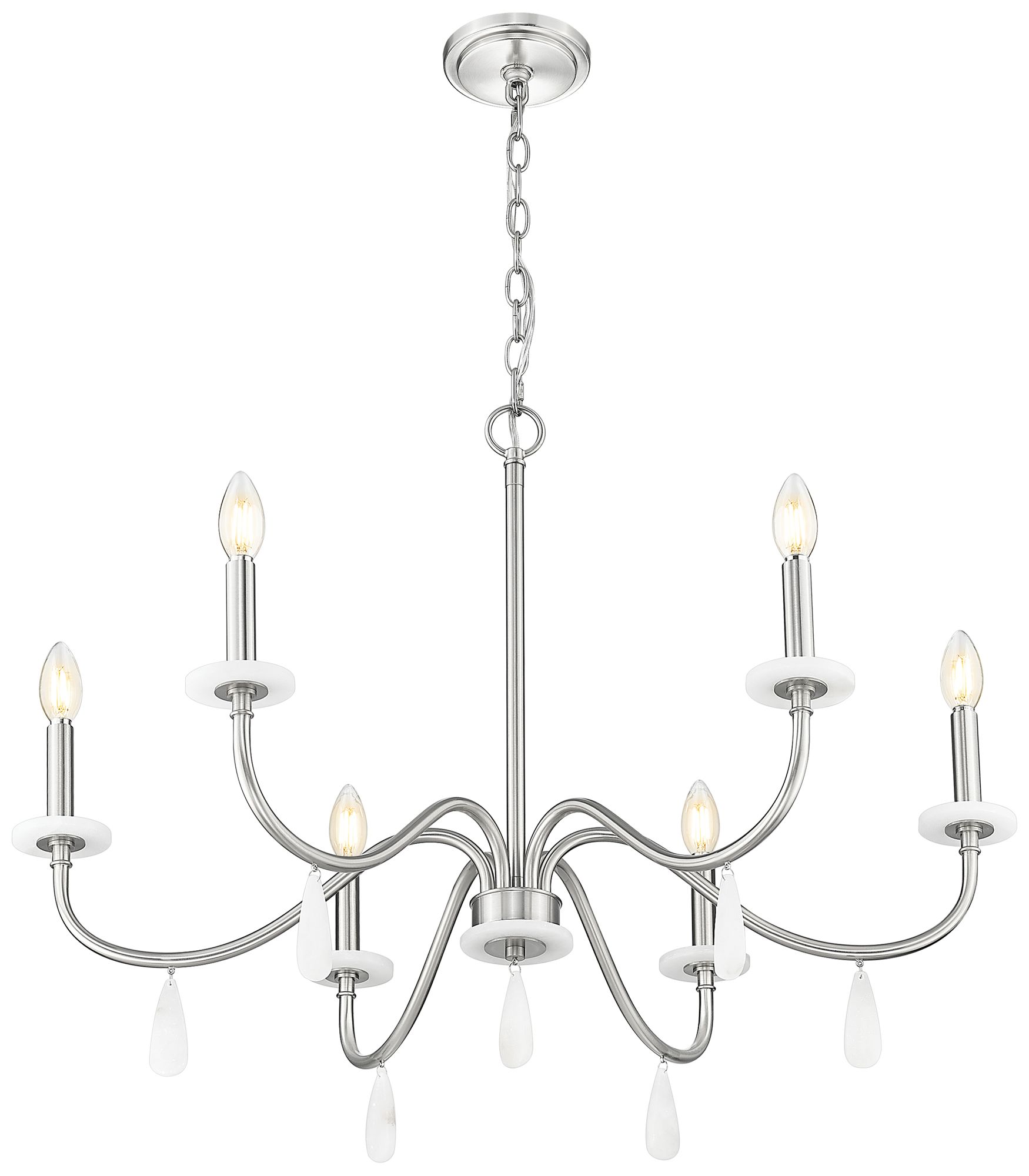 Image 4 Toussant by Z-Lite 32 inch Brushed Nickel 6 Light Chandelier more views