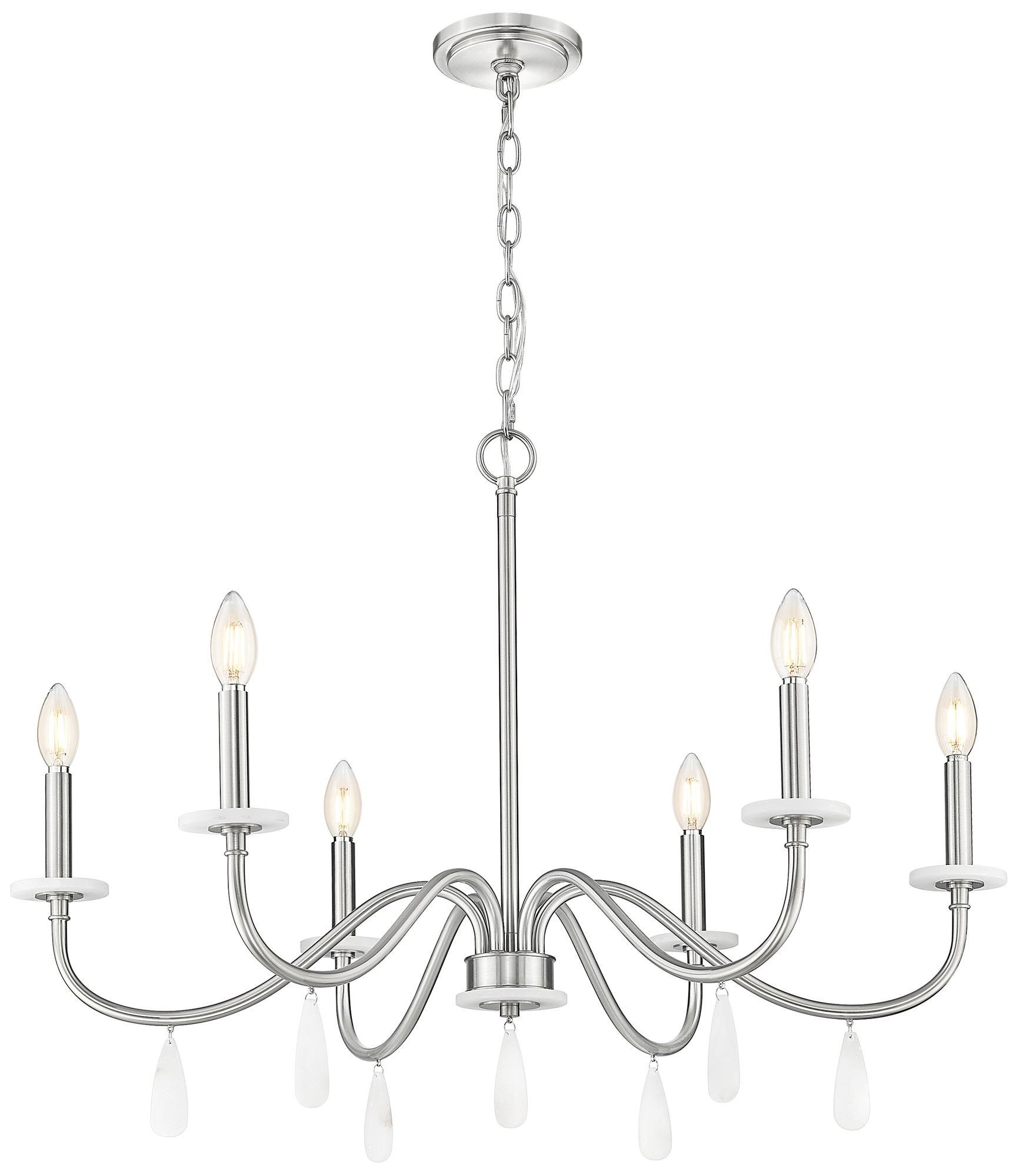 Image 5 Toussant by Z-Lite 32 inch Brushed Nickel 6 Light Chandelier more views